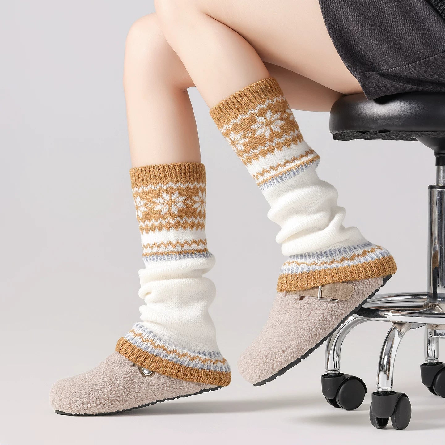 kooxss | Mid-Calf Non-Slip Socks for Indoor Fitness