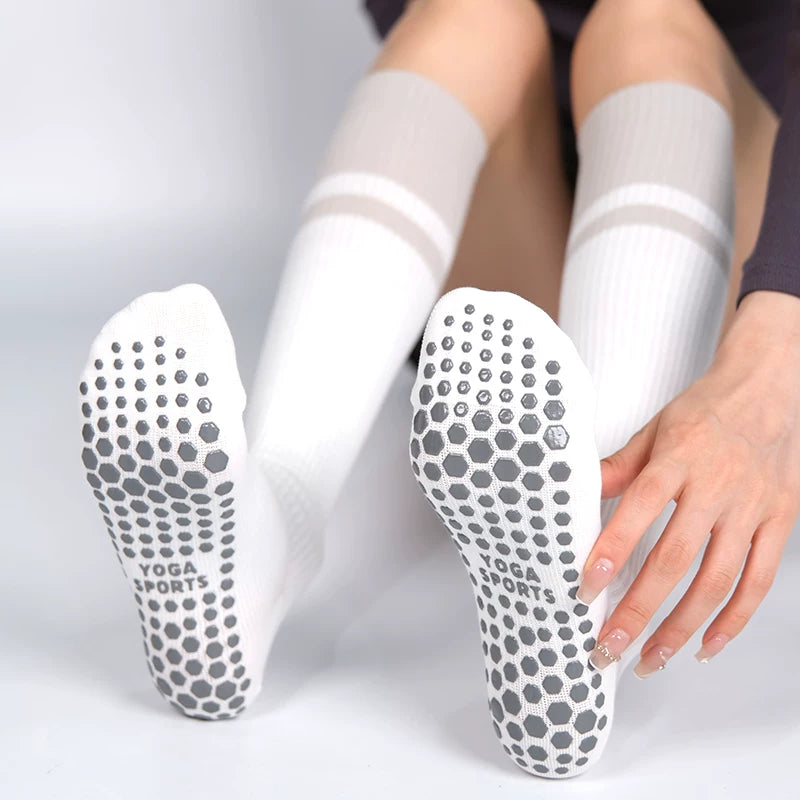 kooxss | Mid-Calf Non-Slip Socks for Running and Yoga