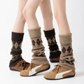 Fair Isle Socks Socks For Women Autumn And Winter Knitted Warm Y2K Calf Socks With Snow Boots Slimming Calf Covers