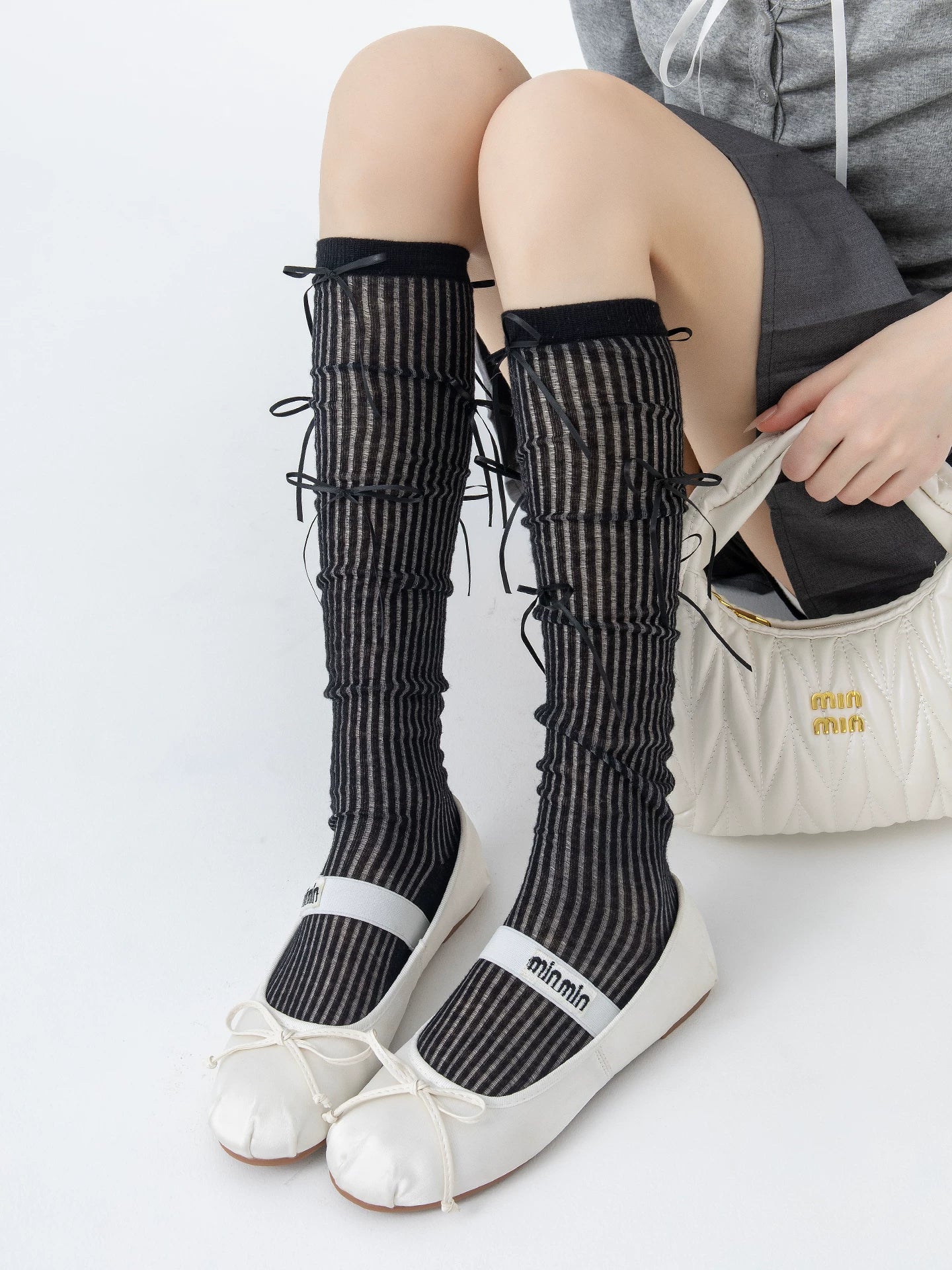 kooxss | Mid-Calf Fitness Socks for Women with Non-Slip Grip