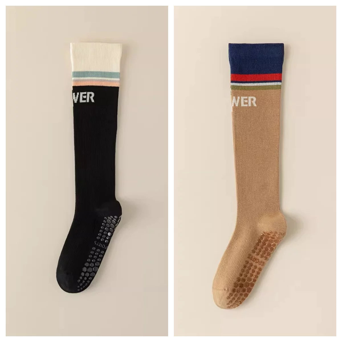 kooxss | Mid-Calf Non-Slip Socks for Home and Studio Workouts