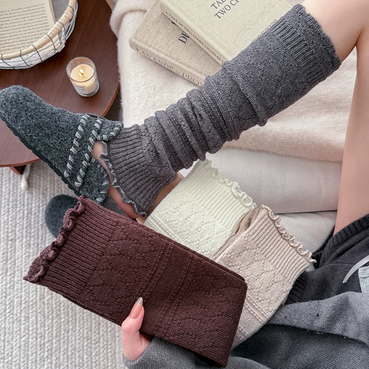 kooxss | Mid-Calf Non-Slip Socks for Fitness and Yoga