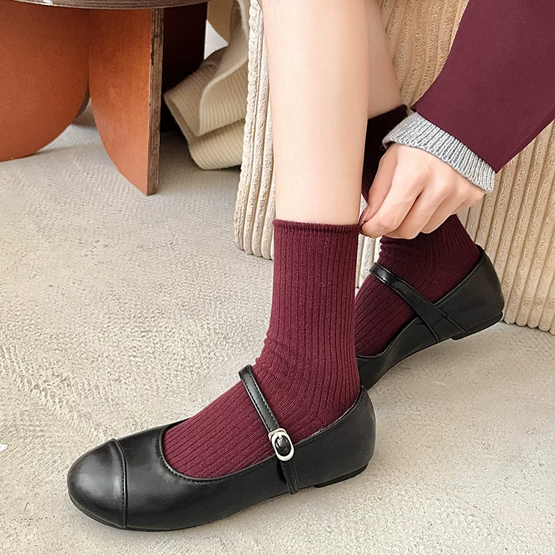 kooxss | Mid-Calf Elastic Socks for Women’s Indoor Sports