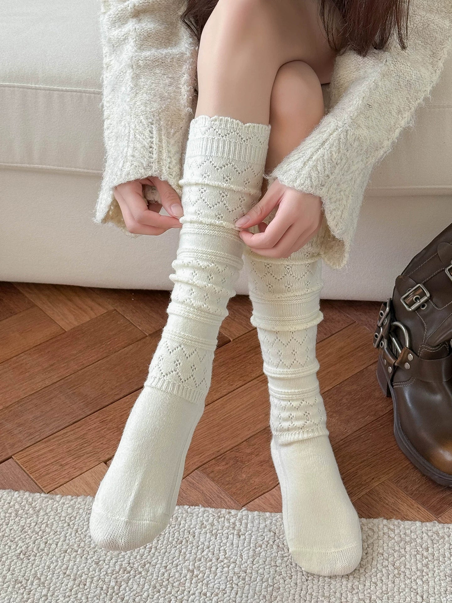 kooxss | Mid-Calf Non-Slip Socks for Pilates, Yoga, and Running