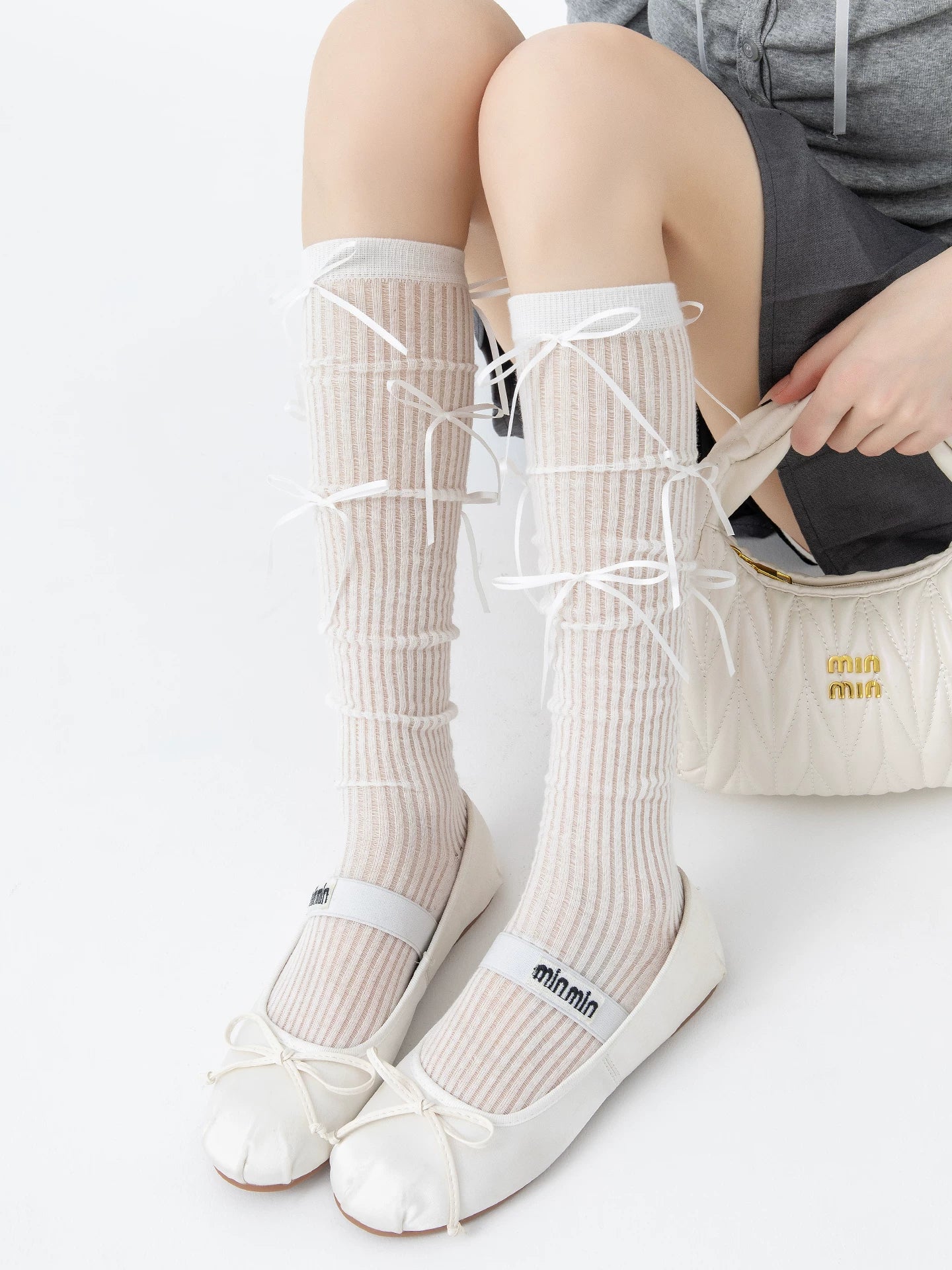 kooxss | Mid-Calf Fitness Socks for Women with Non-Slip Grip