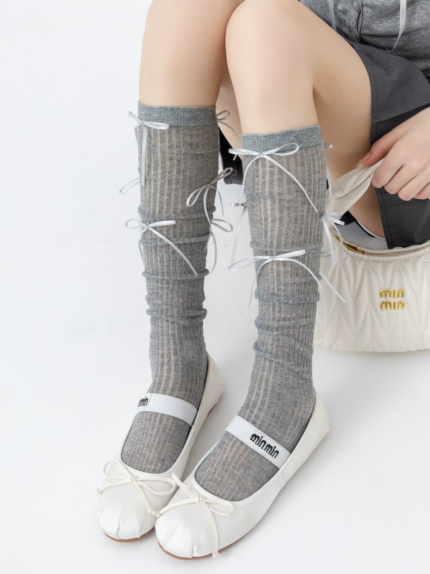 kooxss | Mid-Calf Fitness Socks for Women with Non-Slip Grip