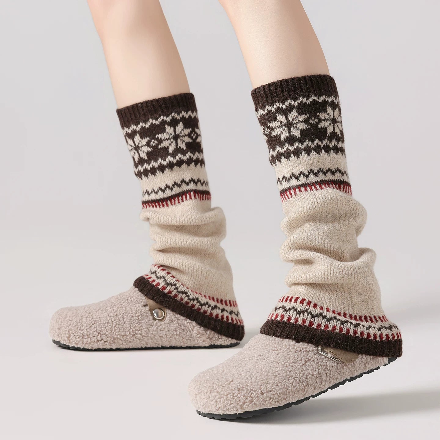 kooxss | Mid-Calf Non-Slip Socks for Indoor Fitness