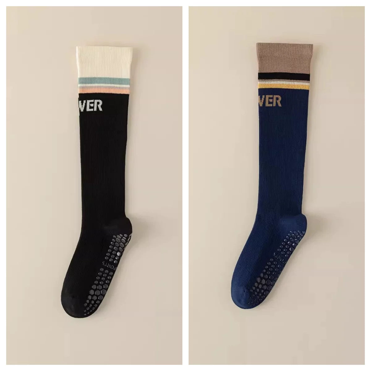 kooxss | Mid-Calf Non-Slip Socks for Home and Studio Workouts